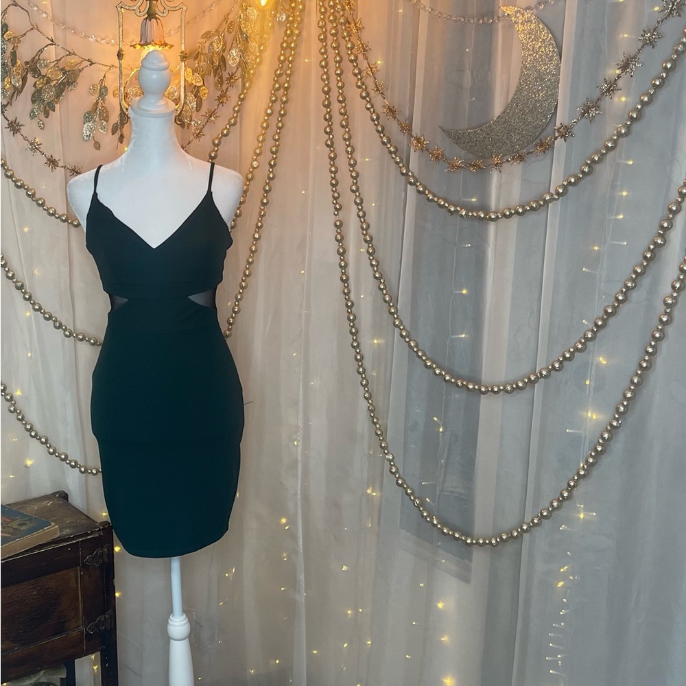 B Darlin Green Spaghetti Strap Bodycon Dress